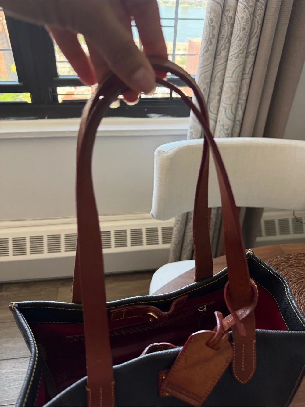 Dooney & Bourke Dark Brown with Leather-Trim Medium Tote Bag - Picture 7 of 7